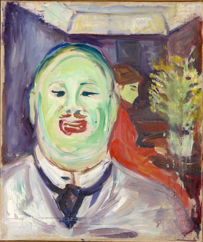 Reproduction du tableau « Caricature de Henrik Lund - Edvard Munch » par Alpha Reproduction en peinture à l’huile