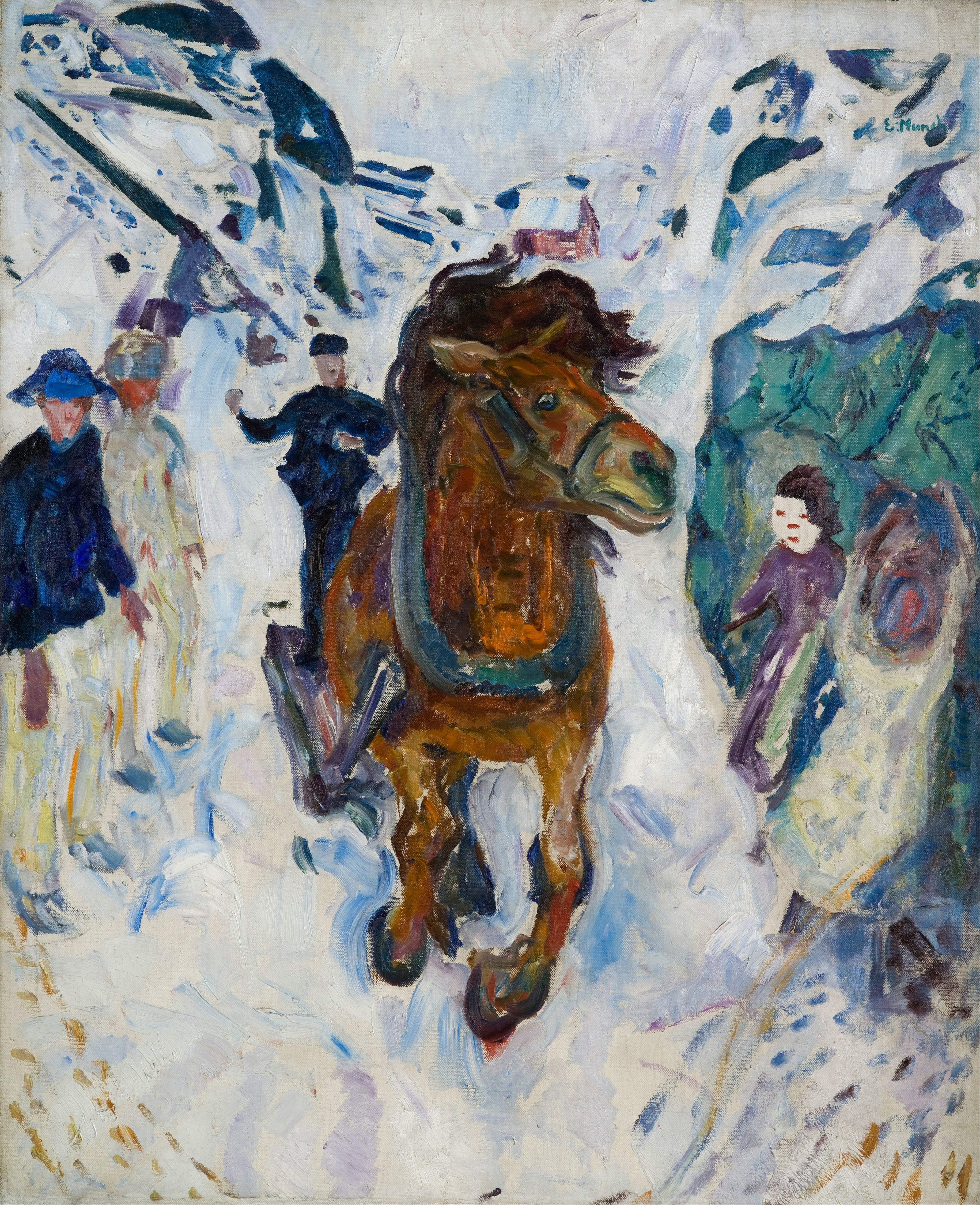 Reproduction du tableau « Cheval au galop - Edvard Munch » par Alpha Reproduction en peinture à l’huile