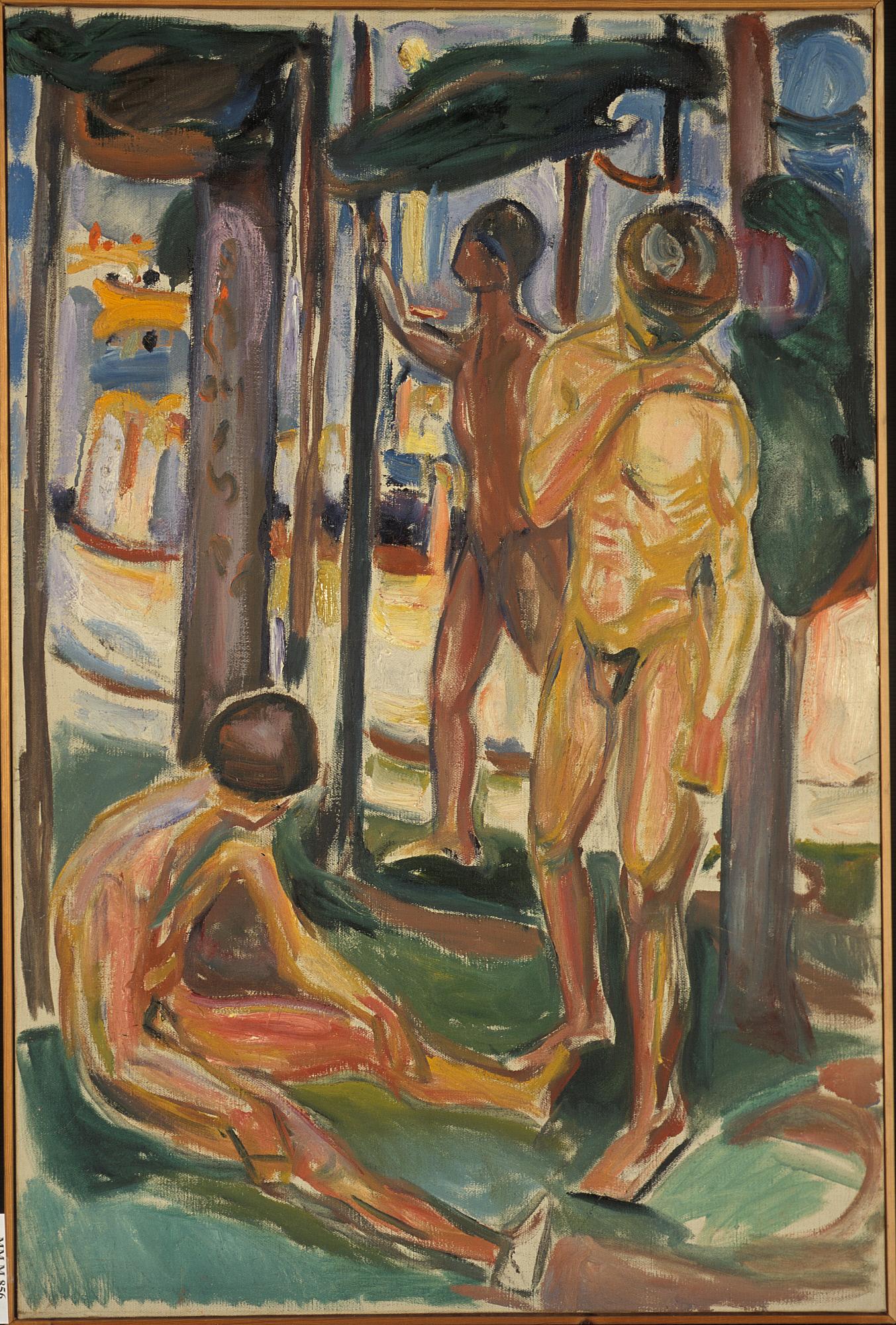Reproduction du tableau « Hommes nus dans un paysage - Edvard Munch » par Alpha Reproduction en peinture à l’huile