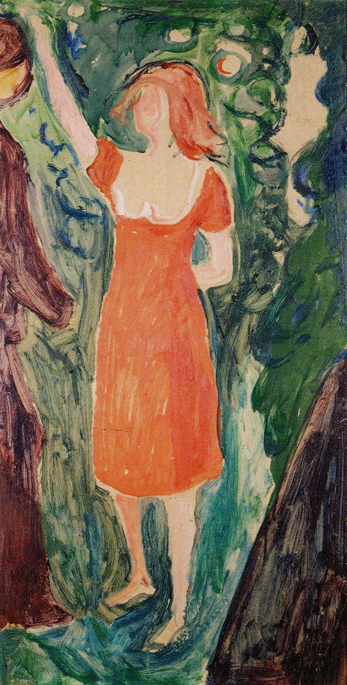 Reproduction du tableau « Femme à la robe rouge - Edvard Munch » par Alpha Reproduction en peinture à l’huile