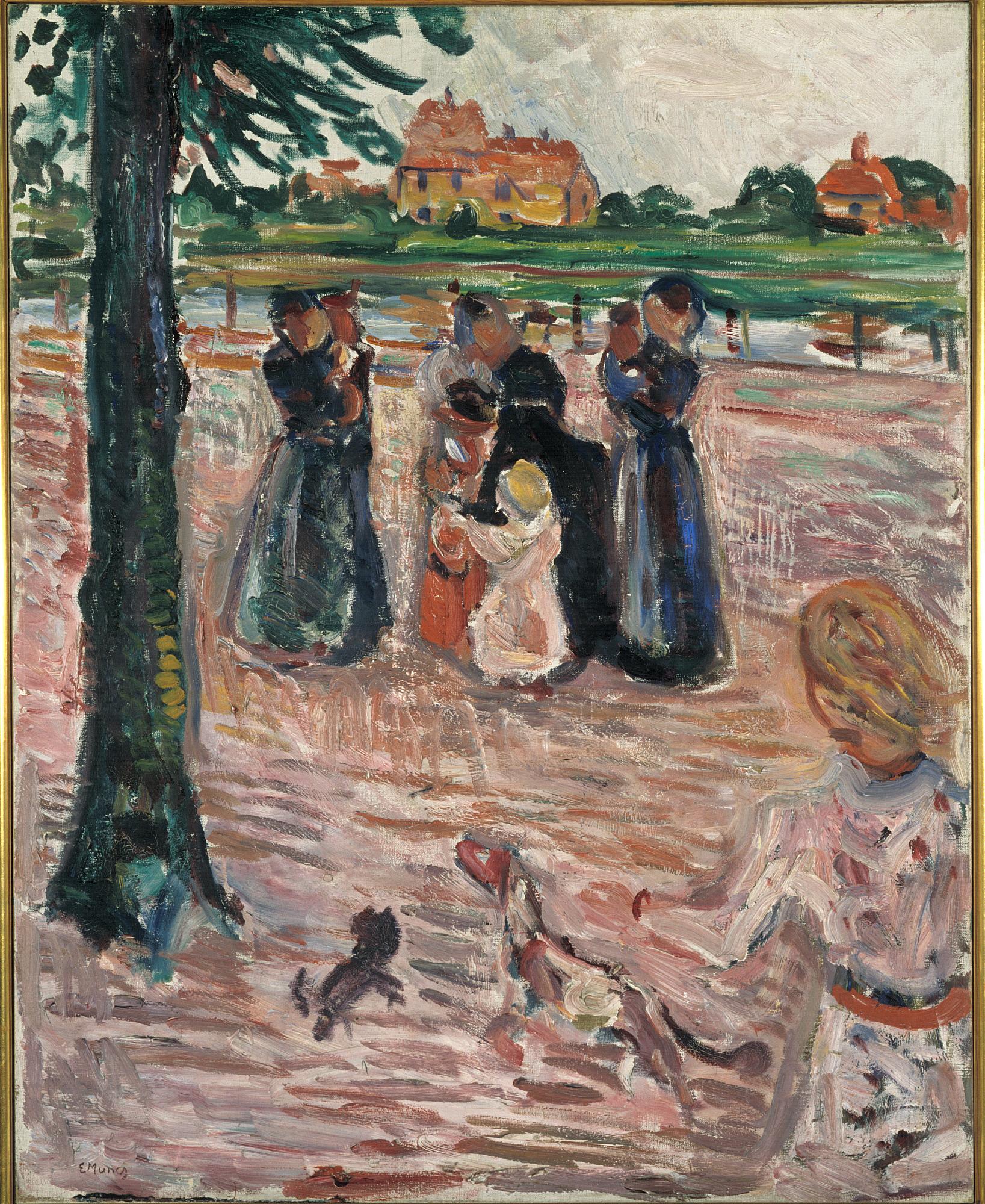 Reproduction du tableau « Femmes et Enfants à Warnemünde - Edvard Munch » par Alpha Reproduction en peinture à l’huile