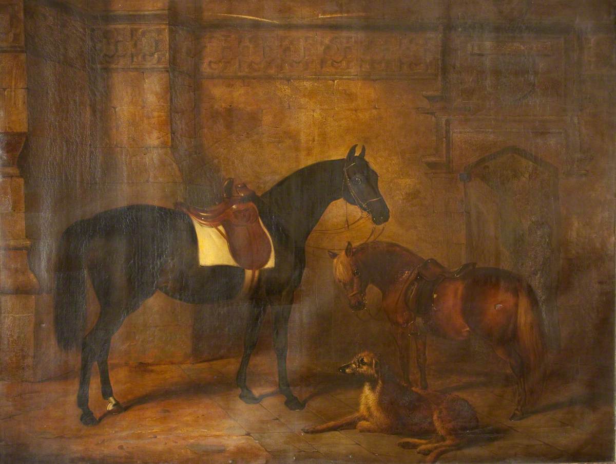Cheval, poney et cerf-lévrier - Edwin Henry Landseer