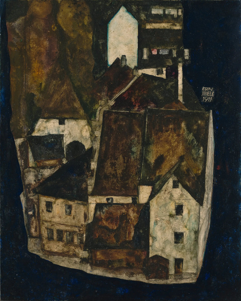 Cidade Morta III (A Cidade sobre o Rio Azul III) - Egon Schiele