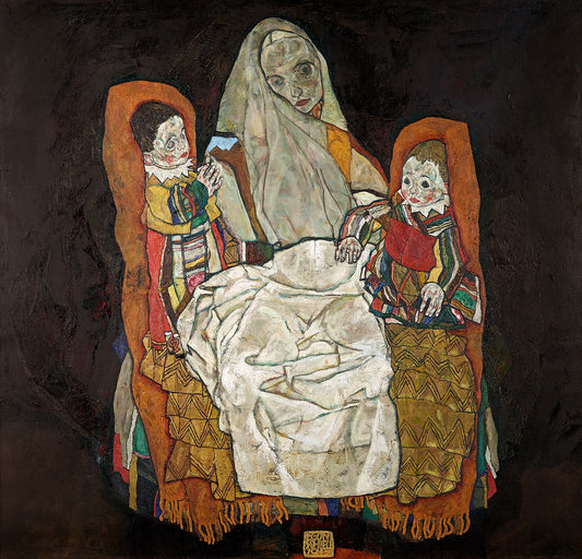 👩‍👧‍👦 Mãe com dois filhos III – Egon Schiele (1915)