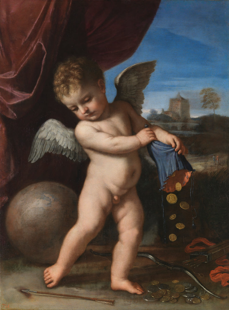 Cupido rejeitando as riquezas - Guercino