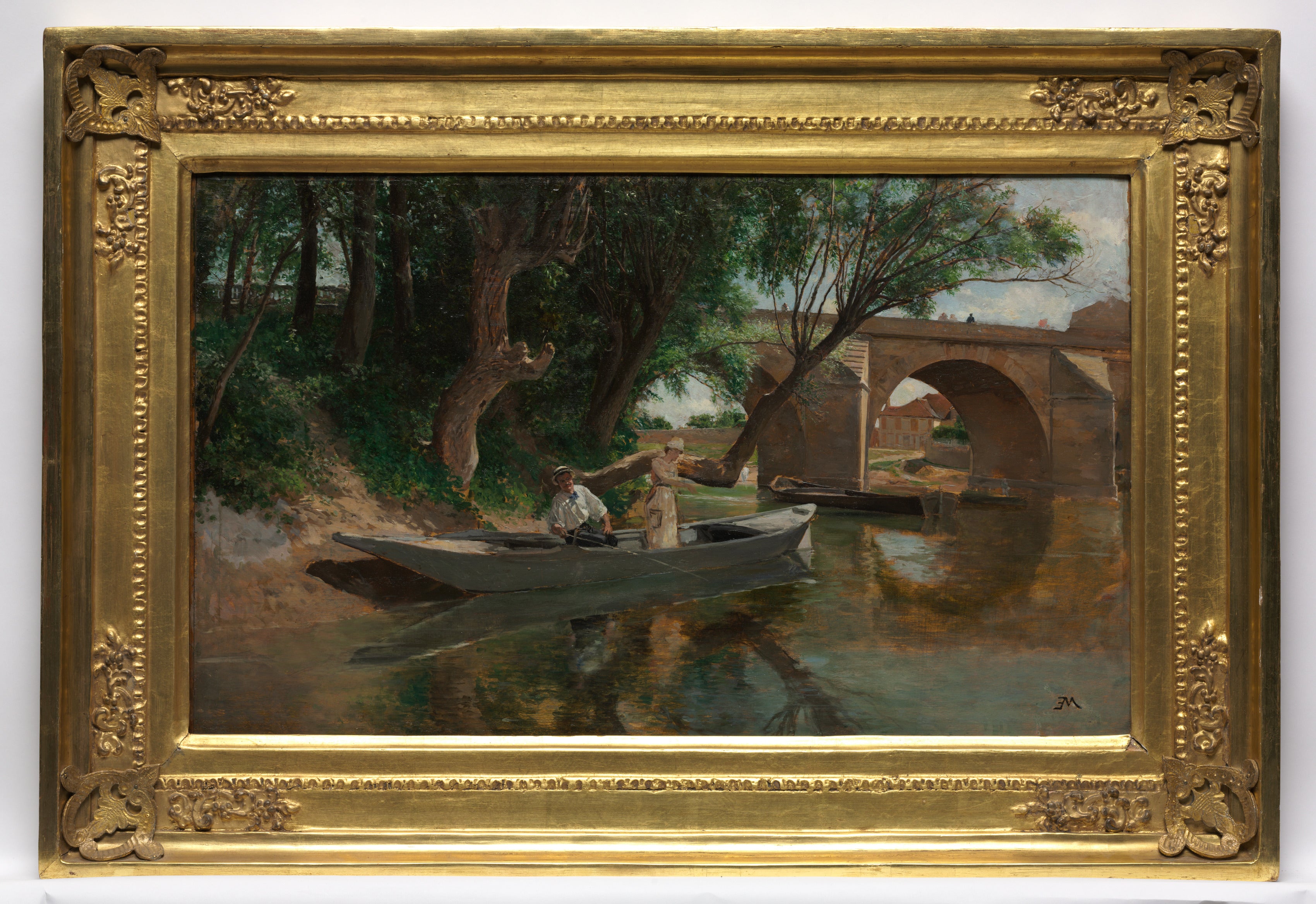 Pont de Poissy (Pêcheurs à ligne) - Ernest Meissonier