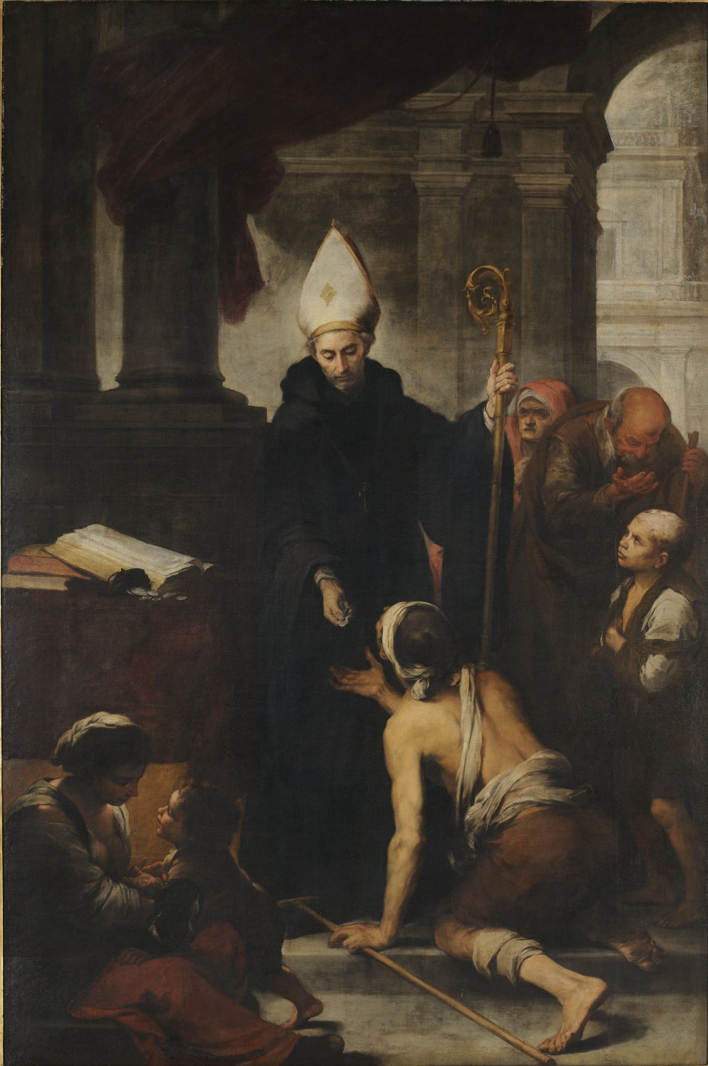 Saint Thomas de Villanueva faisant l'aumône aux pauvres - Bartolomé Esteban Murillo