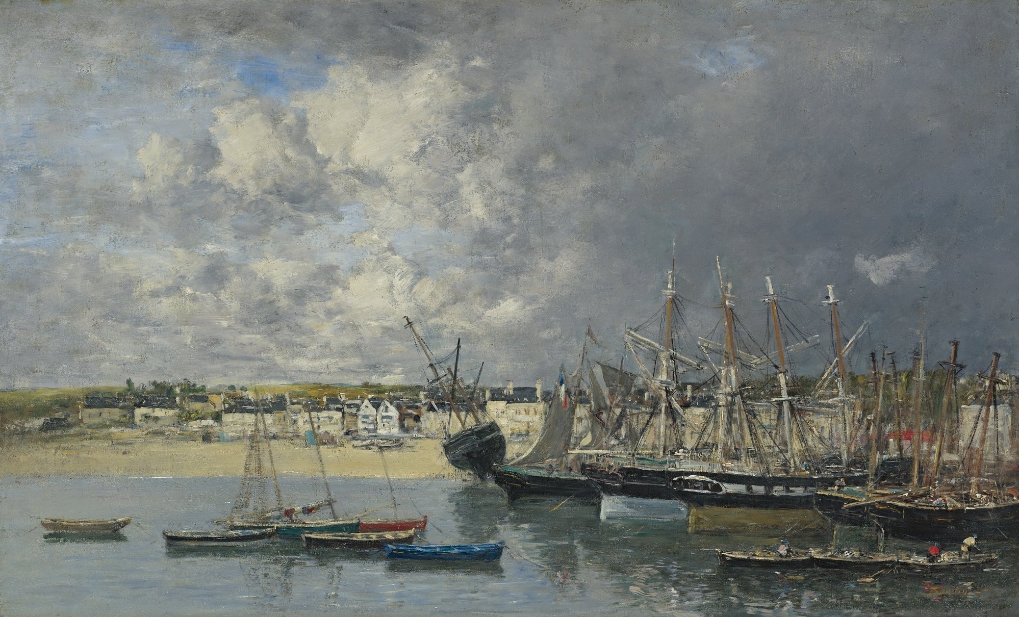 Reproduction du tableau « Bateaux à l'Ancre dans le port, Portrieux - Eugène Boudin » par Alpha Reproduction en peinture à l’huile