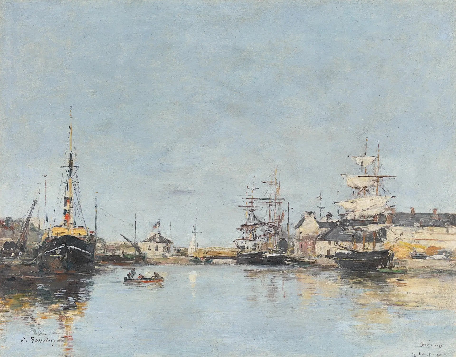 Reproduction du tableau « Fécamp, le bassin - Eugène Boudin » par Alpha Reproduction en peinture à l’huile