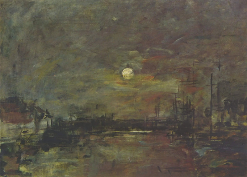 Crepúsculo sobre a bacia do Comércio em Le Havre - Eugène Boudin