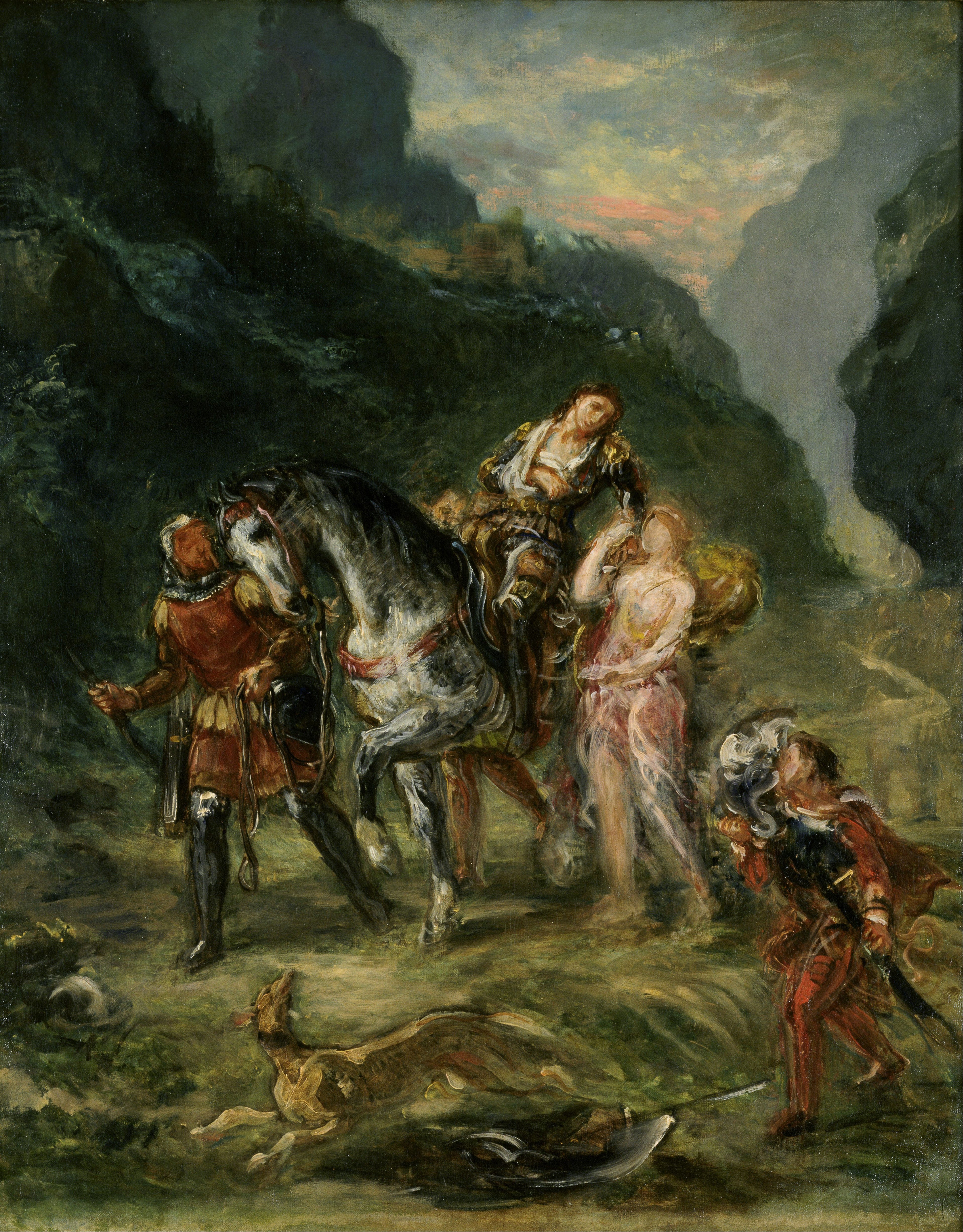 Reproduction du tableau « Angélique et le blessé Medoro - Eugène Delacroix » par Alpha Reproduction en peinture à l’huile