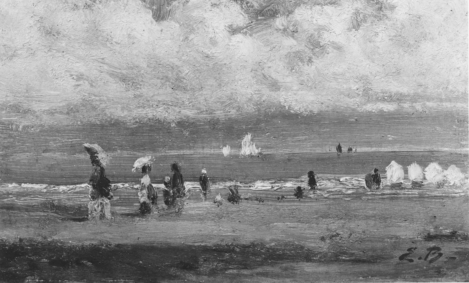 Reproduction du tableau « Scène de plage avec personnages - Eugène Boudin » par Alpha Reproduction en peinture à l’huile
