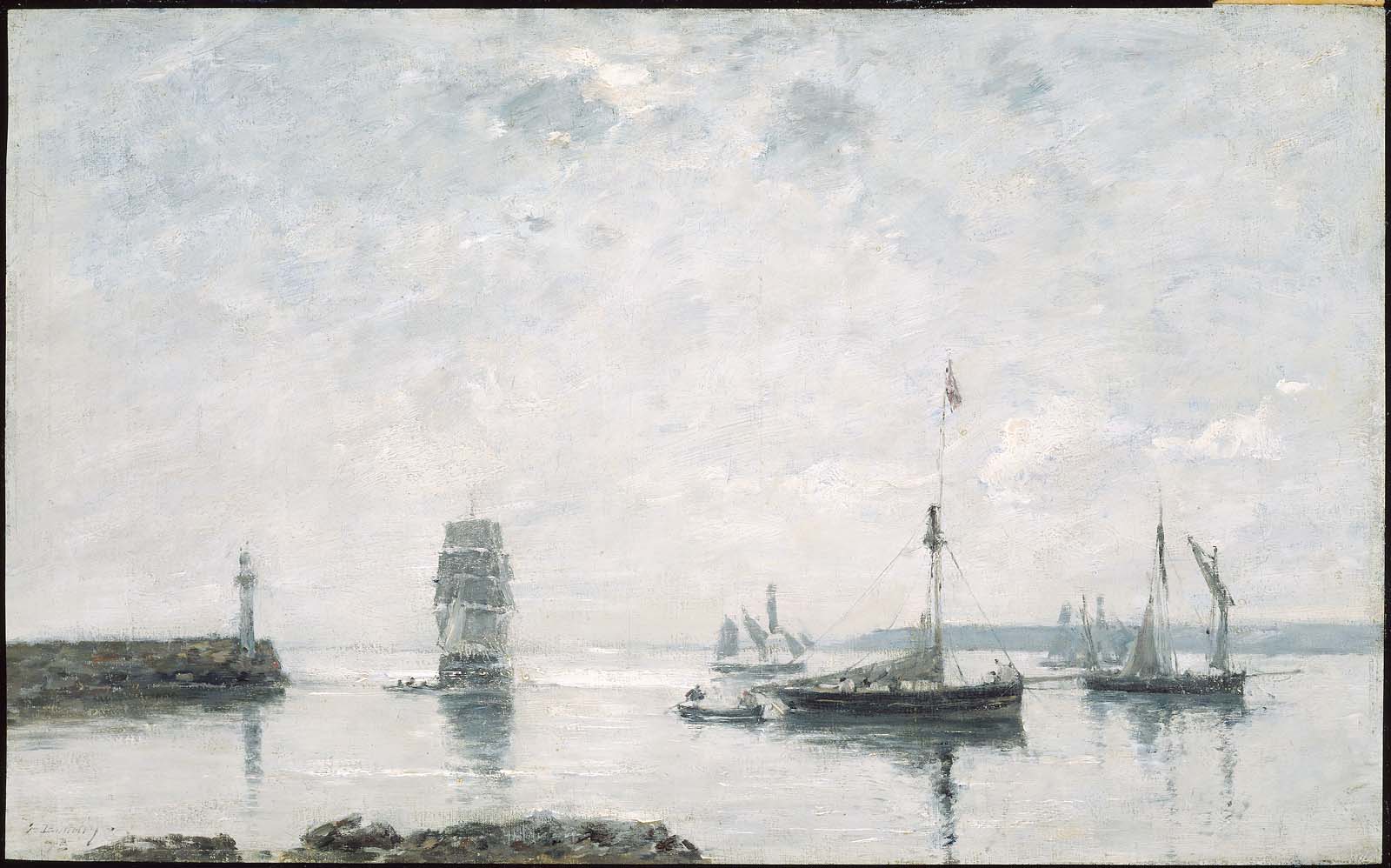 Reproduction du tableau « Entrée du port - Eugène Boudin » par Alpha Reproduction en peinture à l’huile
