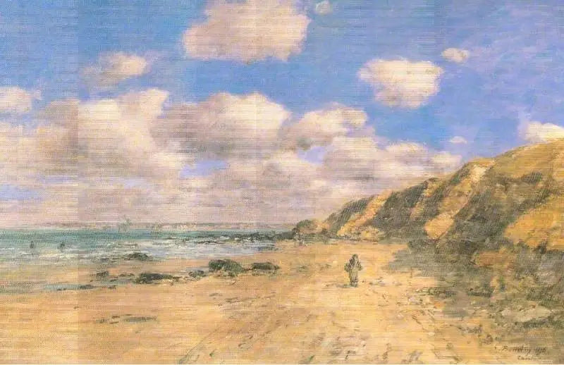 Reproduction du tableau « Une plage près de Trouville - Eugène Boudin » par Alpha Reproduction en peinture à l’huile