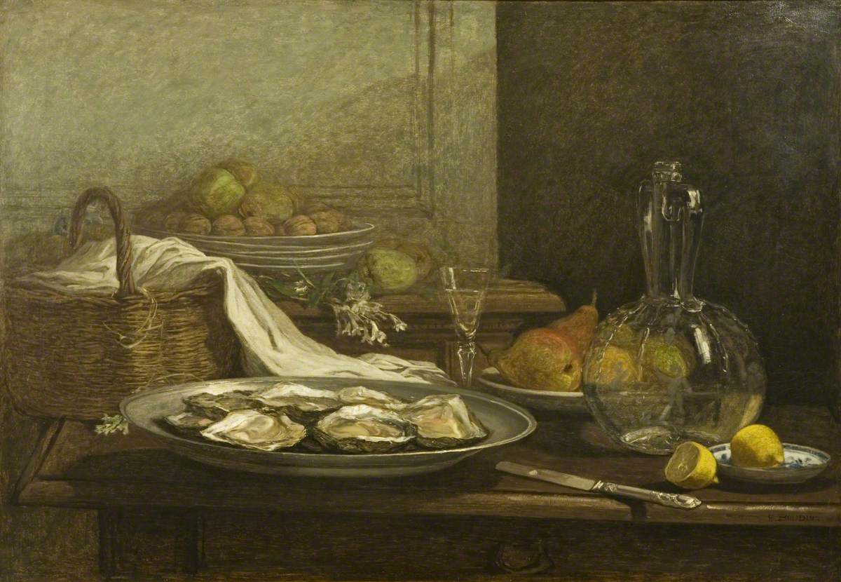 Reproduction du tableau « Nature morte aux huîtres - Eugène Boudin » par Alpha Reproduction en peinture à l’huile
