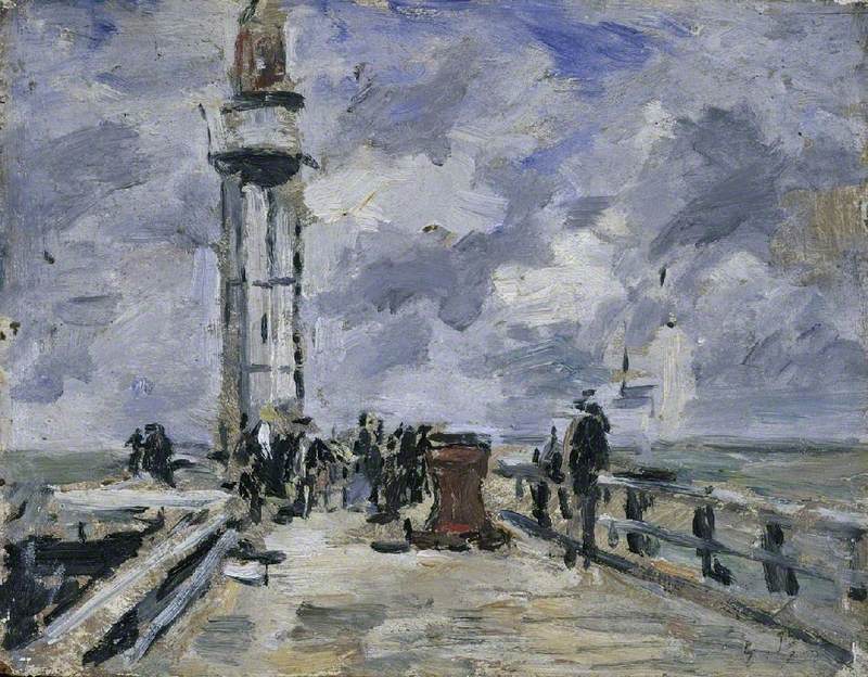 Reproduction du tableau « La jetée et le phare de Honfleur - Eugène Boudin » par Alpha Reproduction en peinture à l’huile