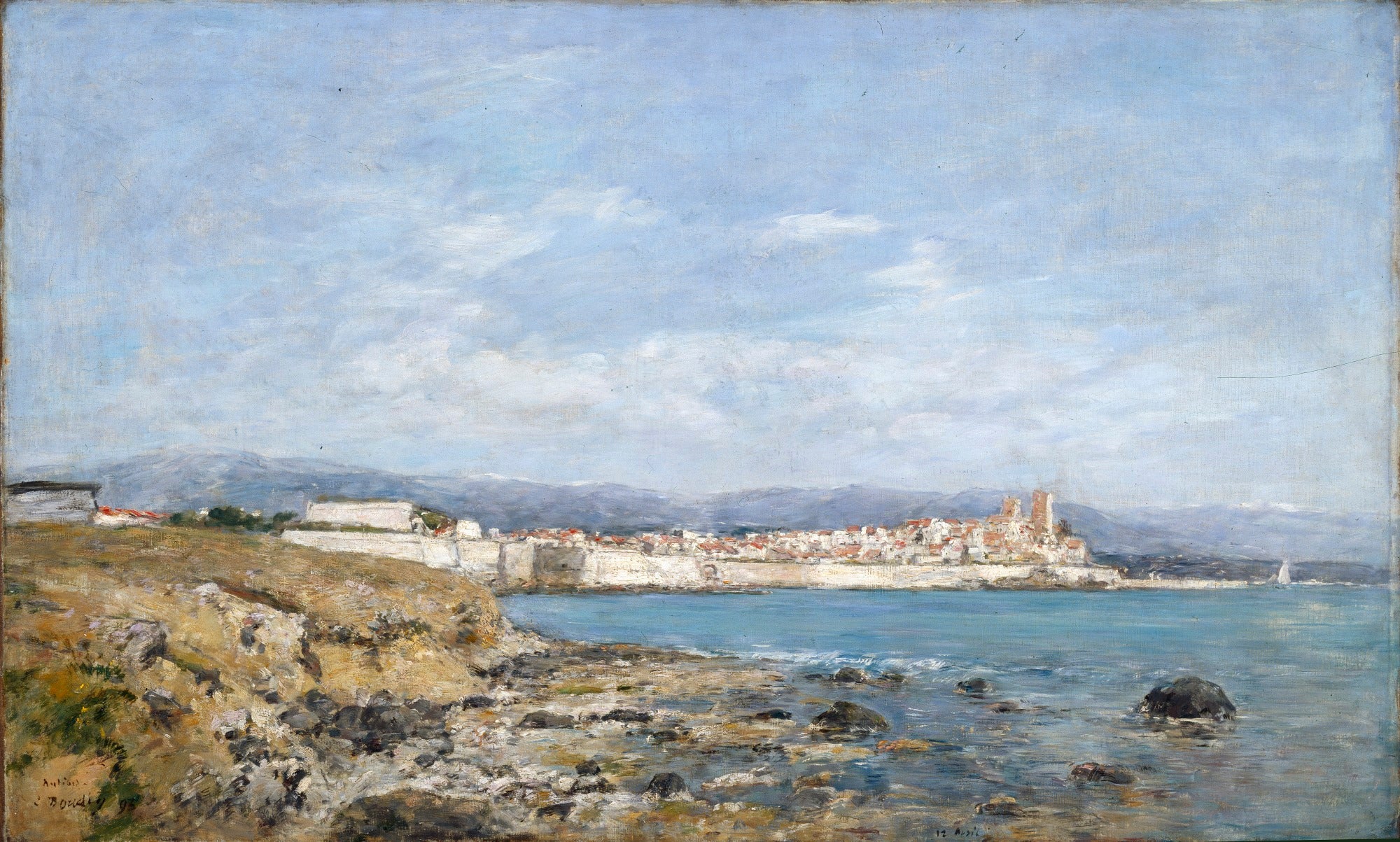 Reproduction du tableau « Voir d'Antibes au coucher du soleil - Eugène Boudin » par Alpha Reproduction en peinture à l’huile