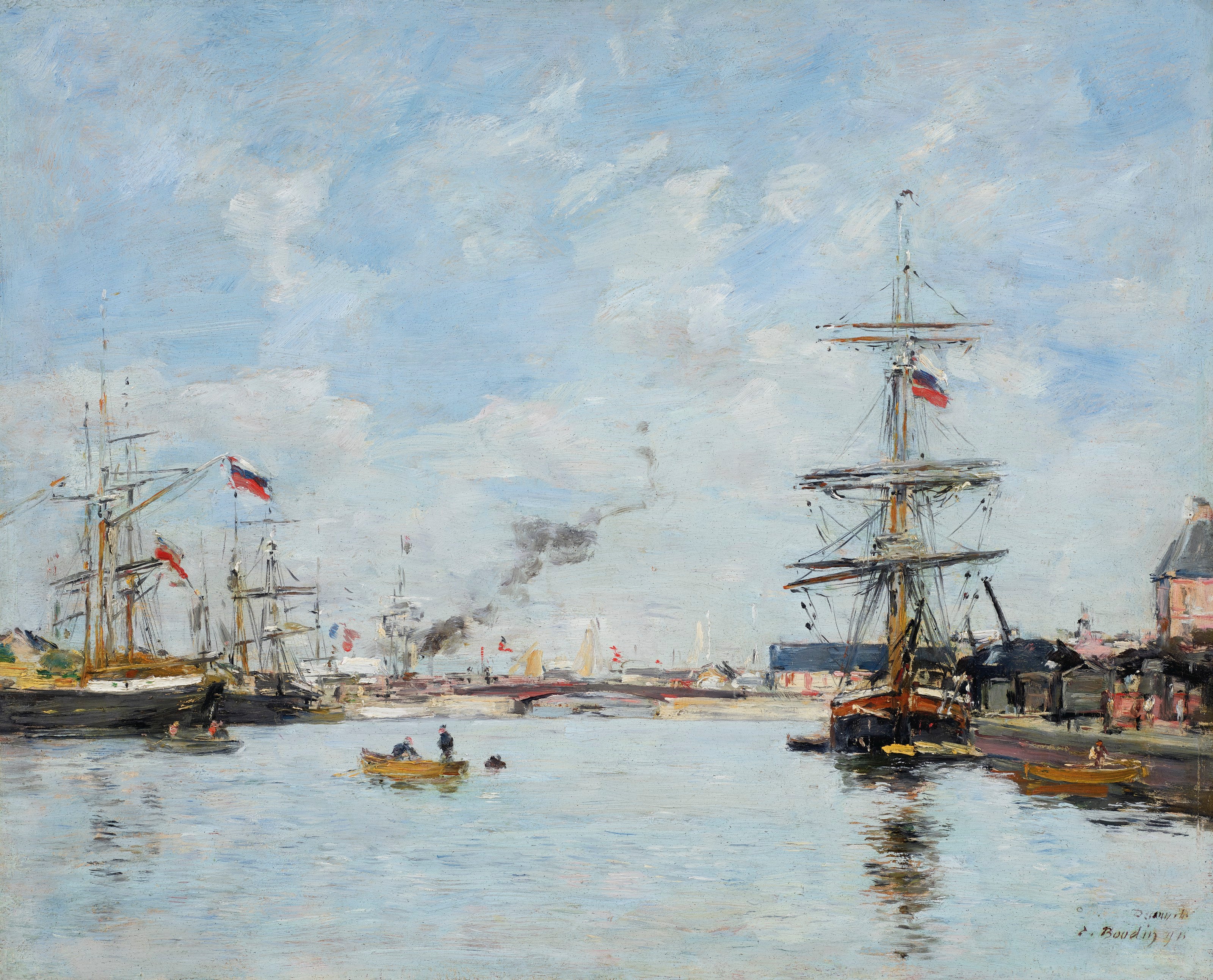 Reproduction du tableau « Port de Deauville, marée haute - Eugène Boudin » par Alpha Reproduction en peinture à l’huile