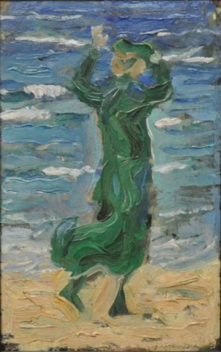 Mulher ao vento à beira do mar - Franz Marc