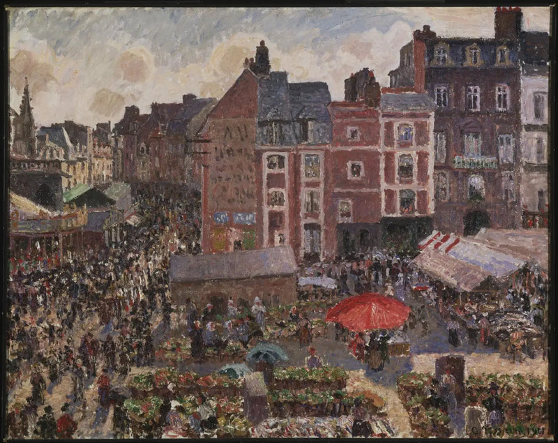 Feira em uma tarde ensolarada, Dieppe - Camille Pissarro