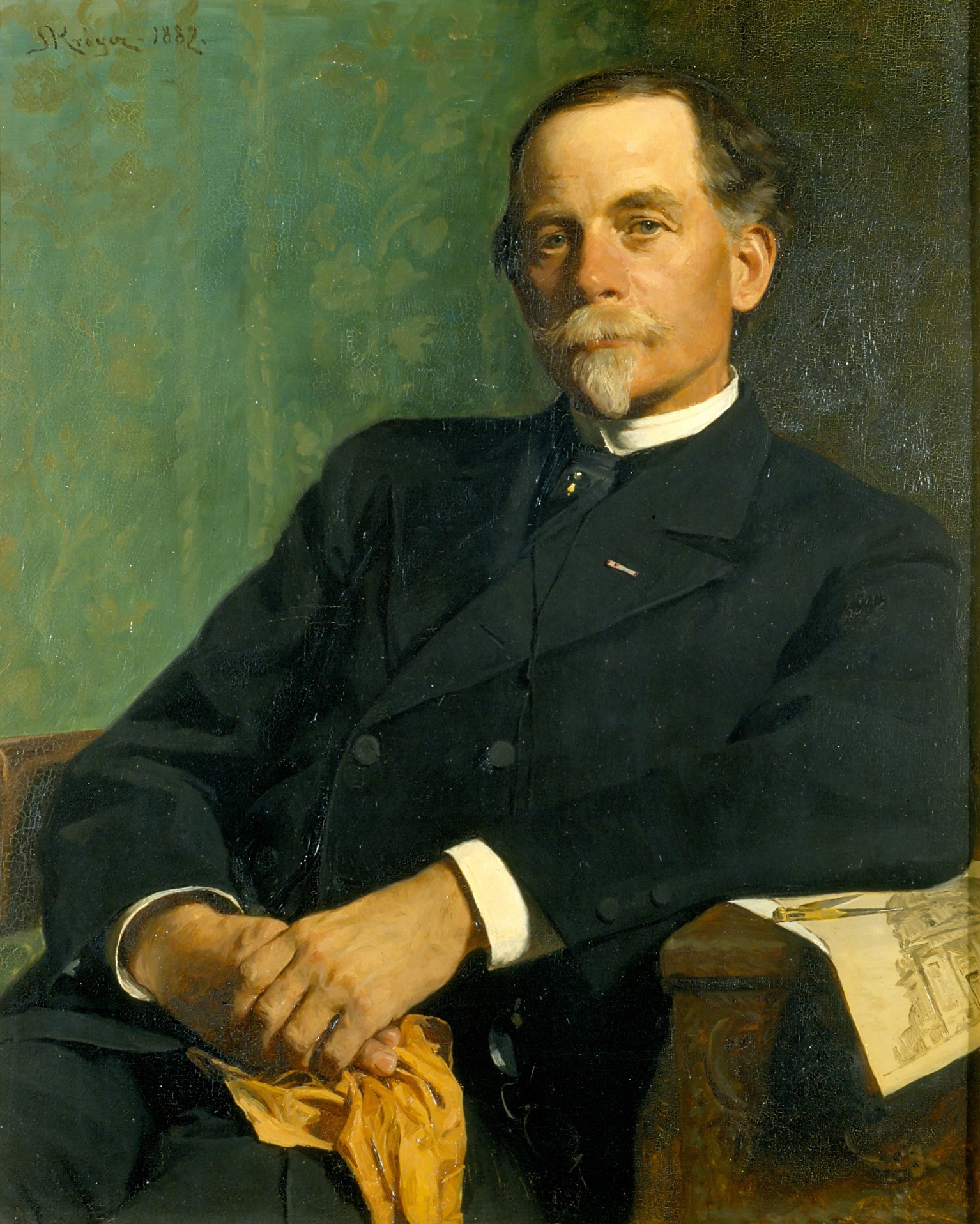 Arquiteto, professor F. Meldahl sentado - Peder Severin Krøyer