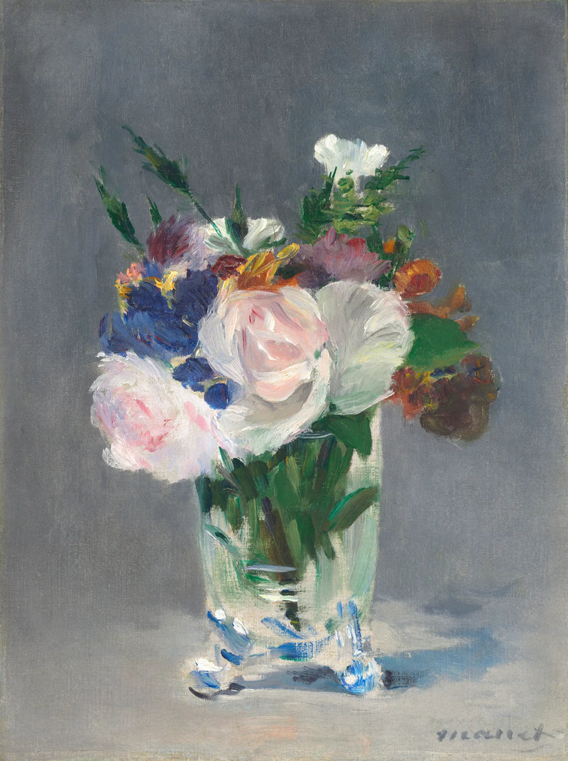 Flores em um vaso de cristal - Édouard Manet