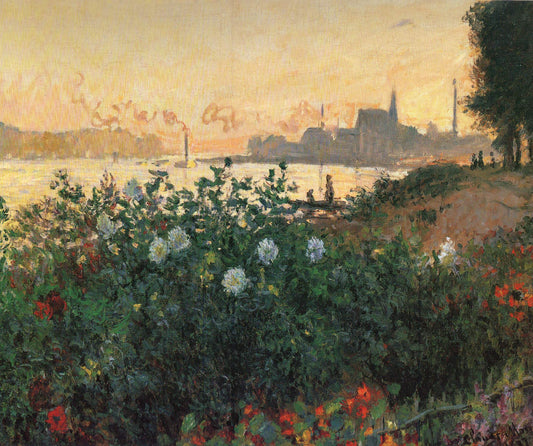 Flores na margem em Argenteuil – Monet 1877