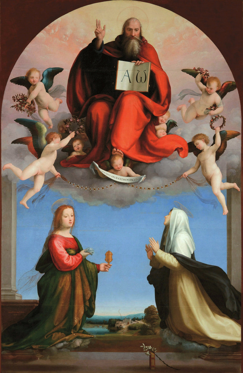 Eterno em glória entre as santas Maria de Magdala e Catarina de Siena - Fra Bartolomeo