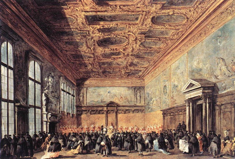 Audiência concedida pelo doge de Veneza na sala do Colégio no palácio ducal - Francesco Guardi