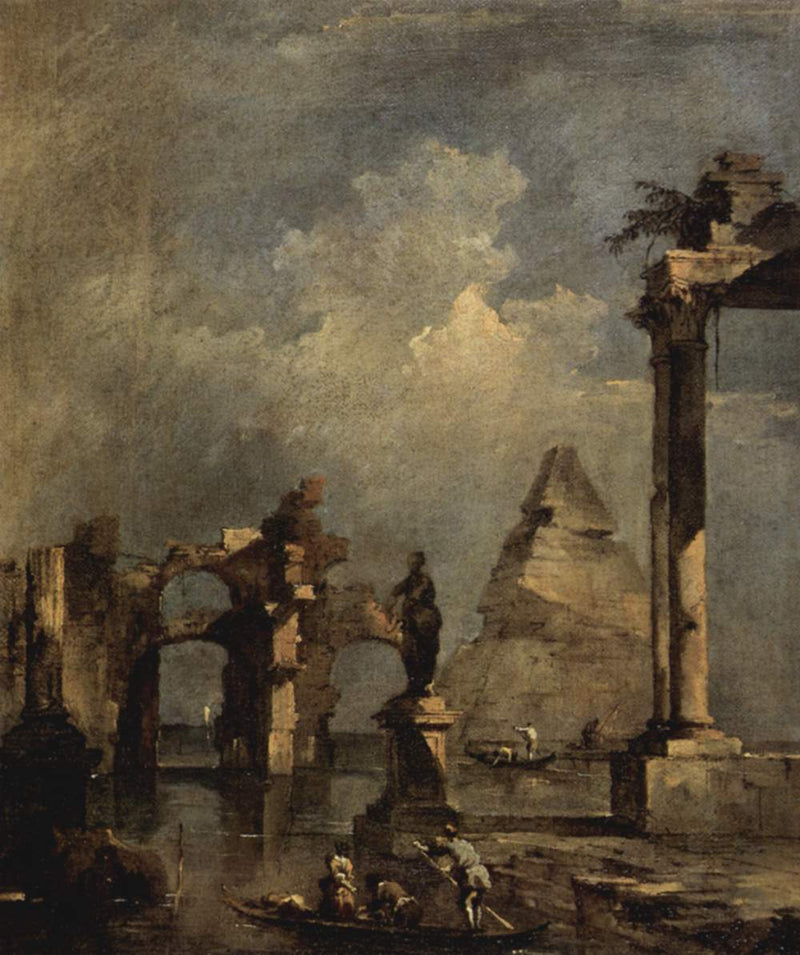Capriccio com pirâmide - Francesco Guardi