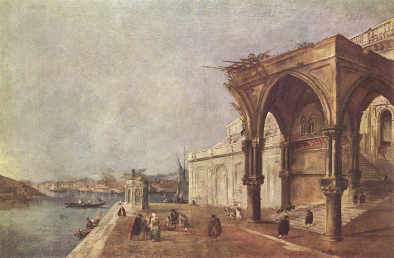 Capriccio com temas venezianos - Francesco Guardi
