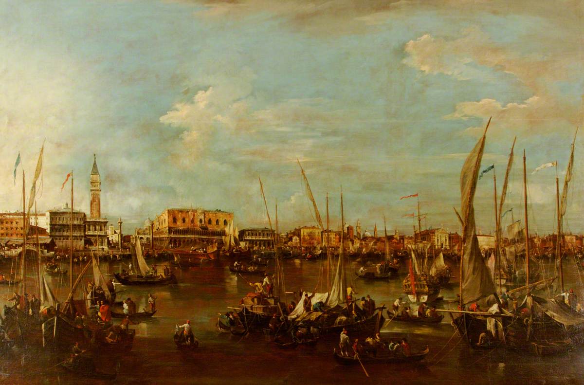Le bassin de Saint-Marc avec le Molo et le palais des Doges, Venise - Francesco Guardi