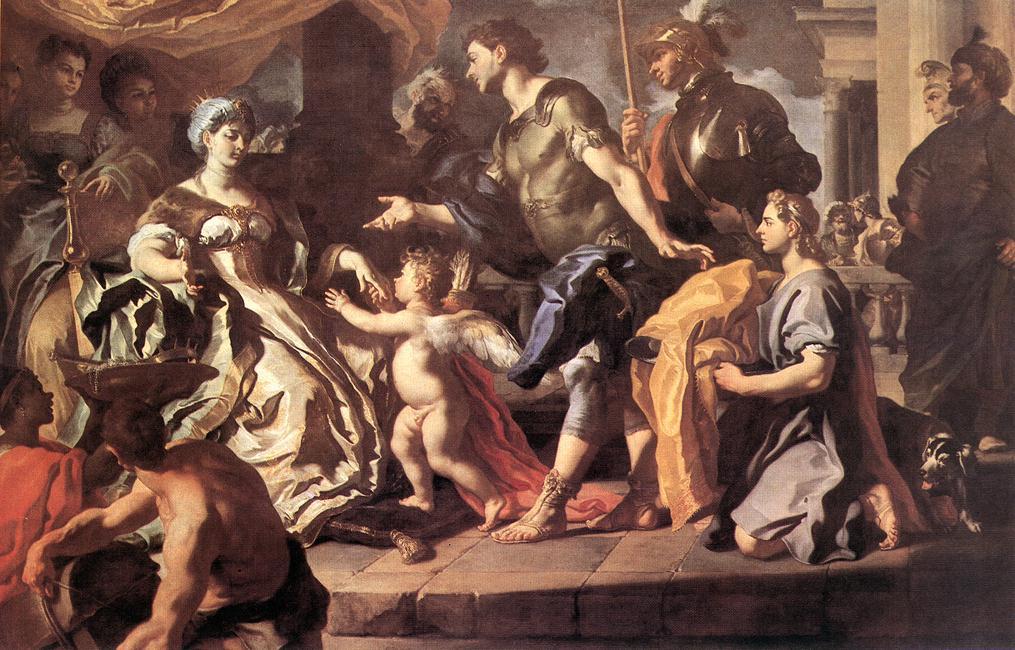 Didon recevant Énée et Cupidon déguisé en Ascagne - Francesco Solimena