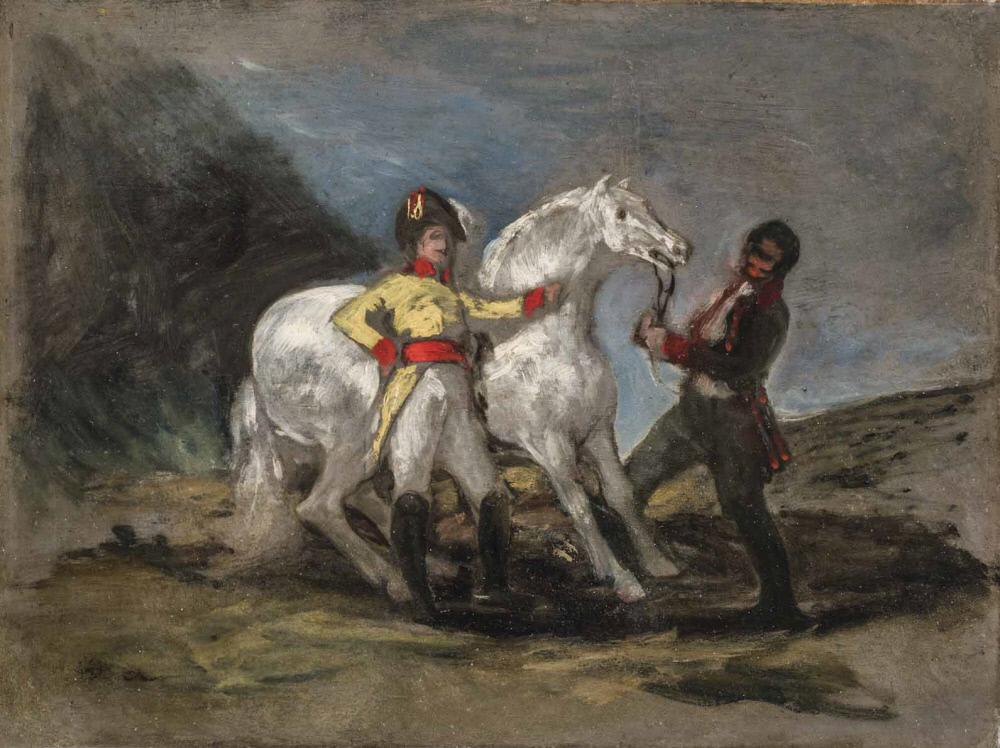 Reproduction du tableau « Esquisse pour un portrait d'un officier des dragons du roi - Francisco de Goya » par Alpha Reproduction en peinture à l’huile
