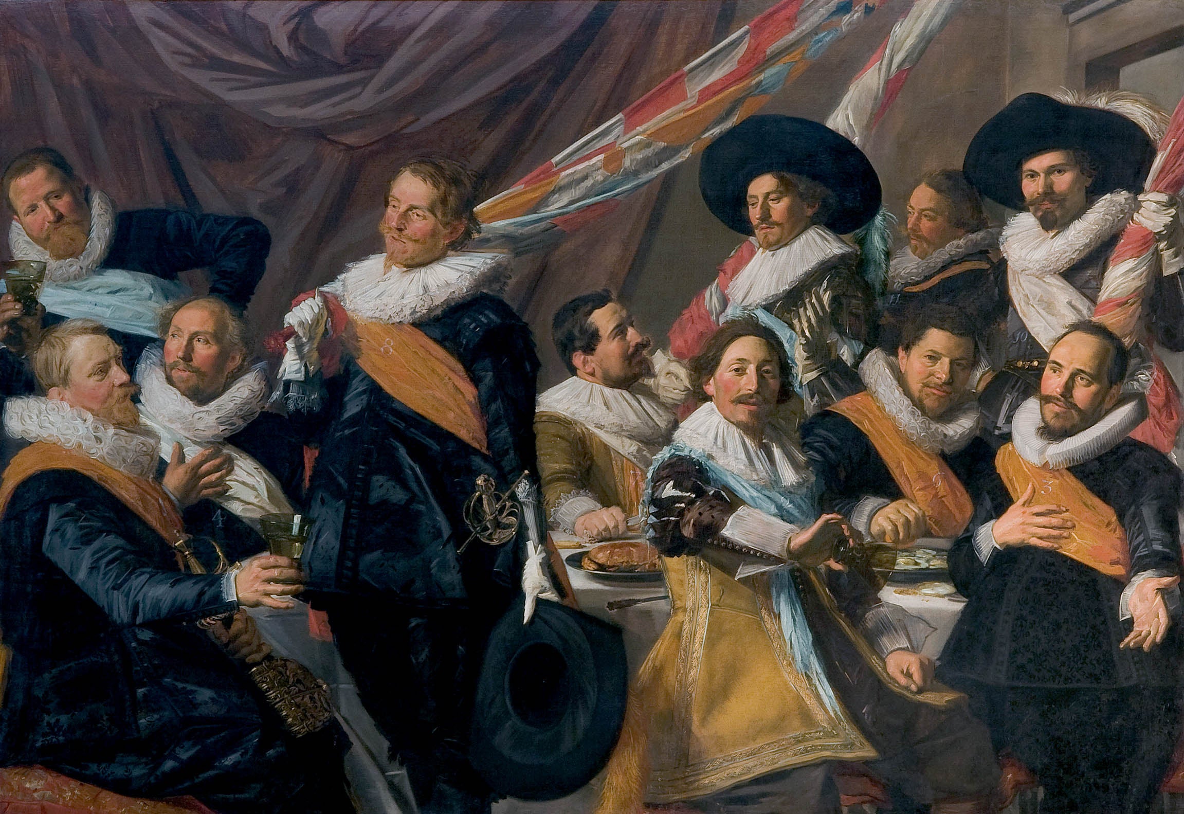 Banquet des officiers du corps des archers de Saint-George, Haarlem 1627 - Frans Hals