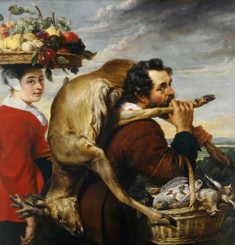 Figurines avec fruits et jeu - Frans Snyders
