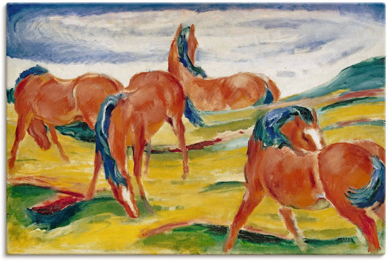 Cavalos no pasto III - Franz Marc