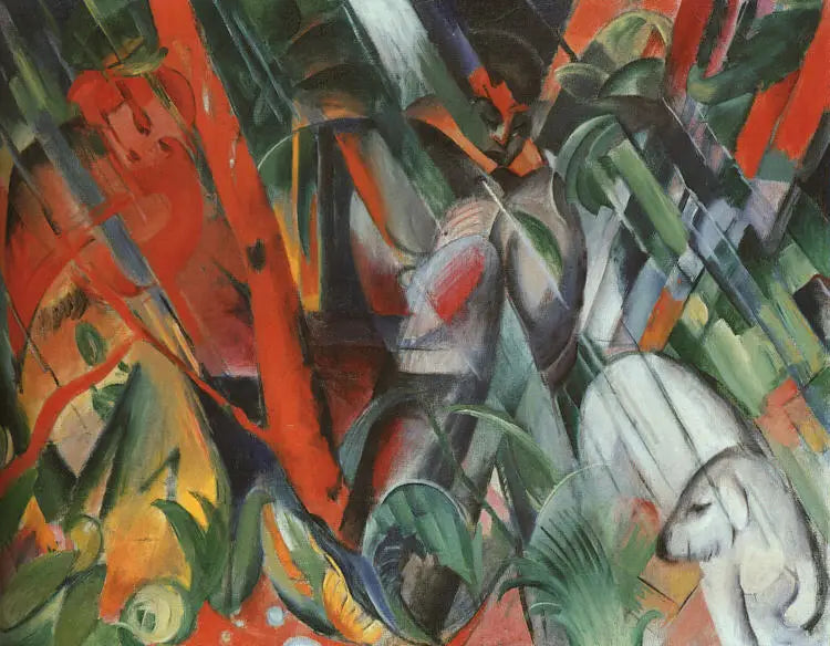 Reproduction du tableau « Sous la pluie - Franz Marc » par Alpha Reproduction en peinture à l’huile