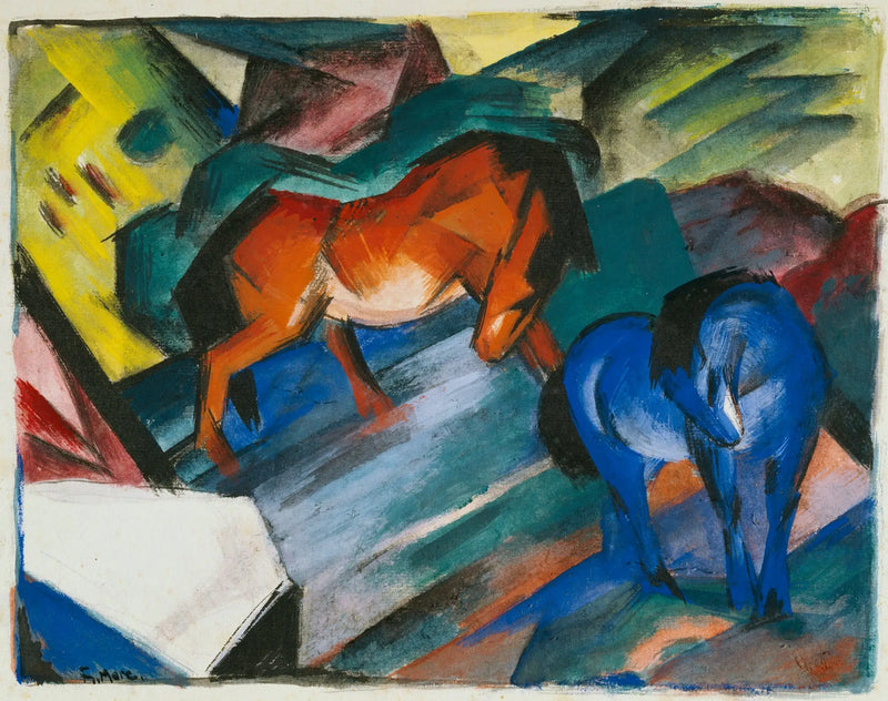 Cavalos vermelhos e azuis - Franz Marc