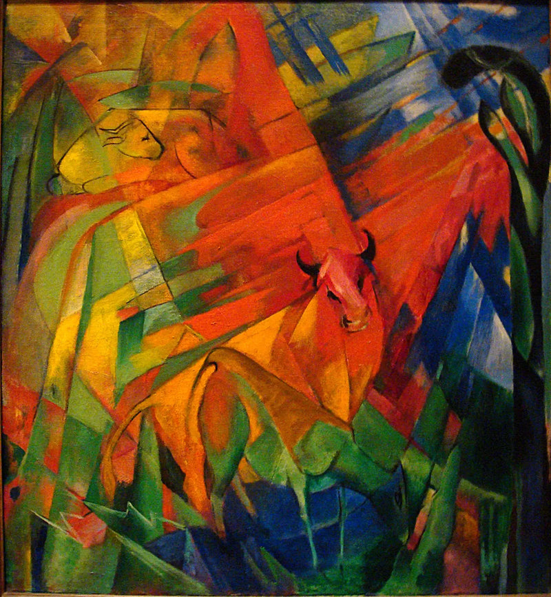 Animais em uma paisagem - Franz Marc