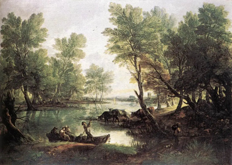 Vista perto de King's Bromley, no rio Trent, Staffordshire - Thomas Gainsborough
