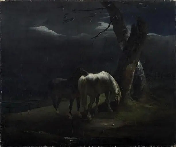 Reproduction du tableau « Chevaux au pâturage - Théodore Géricault » par Alpha Reproduction en peinture à l’huile