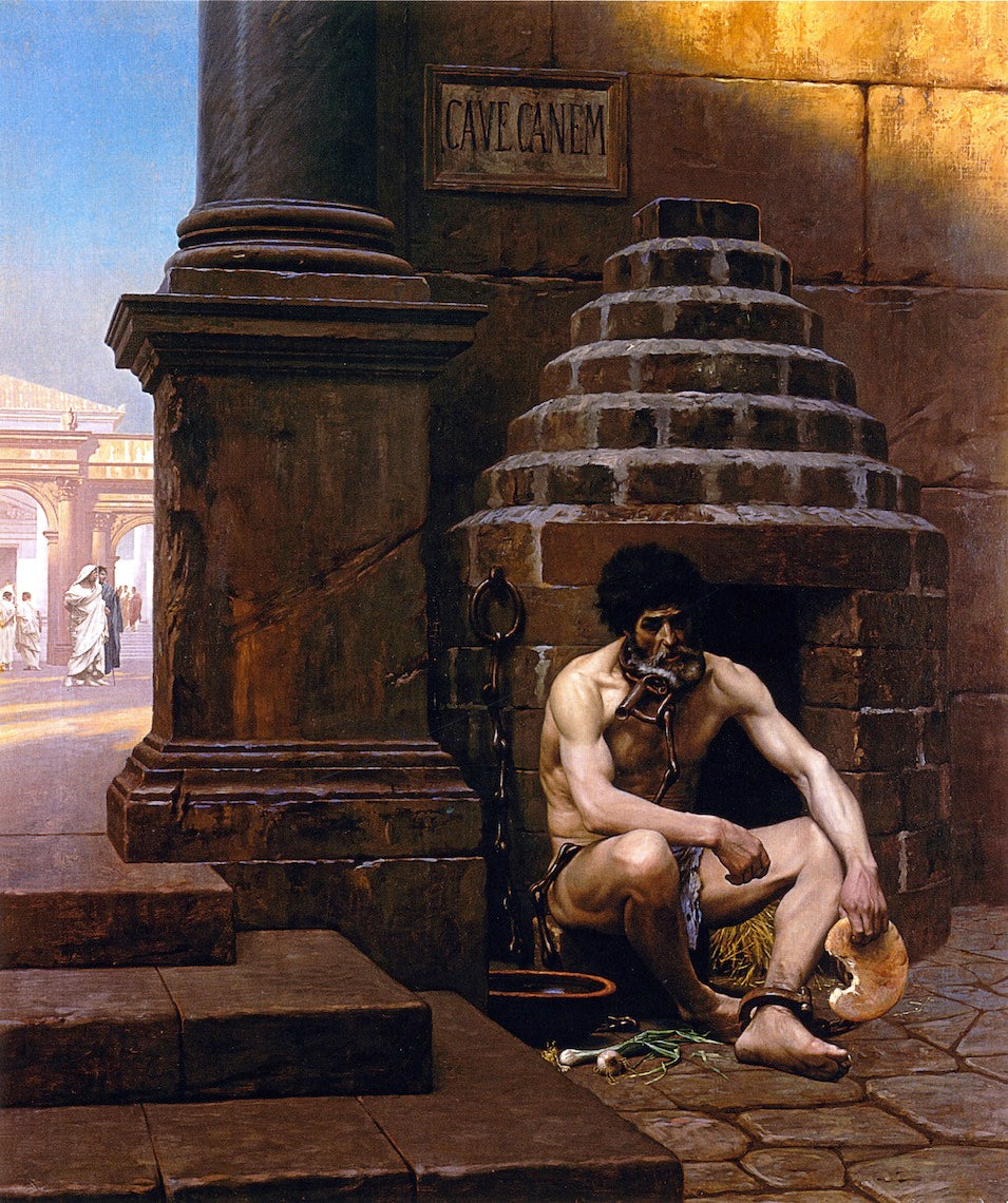 Reproduction du tableau « Prisonnier de guerre à Rome - Jean-Léon Gérôme » par Alpha Reproduction en peinture à l’huile