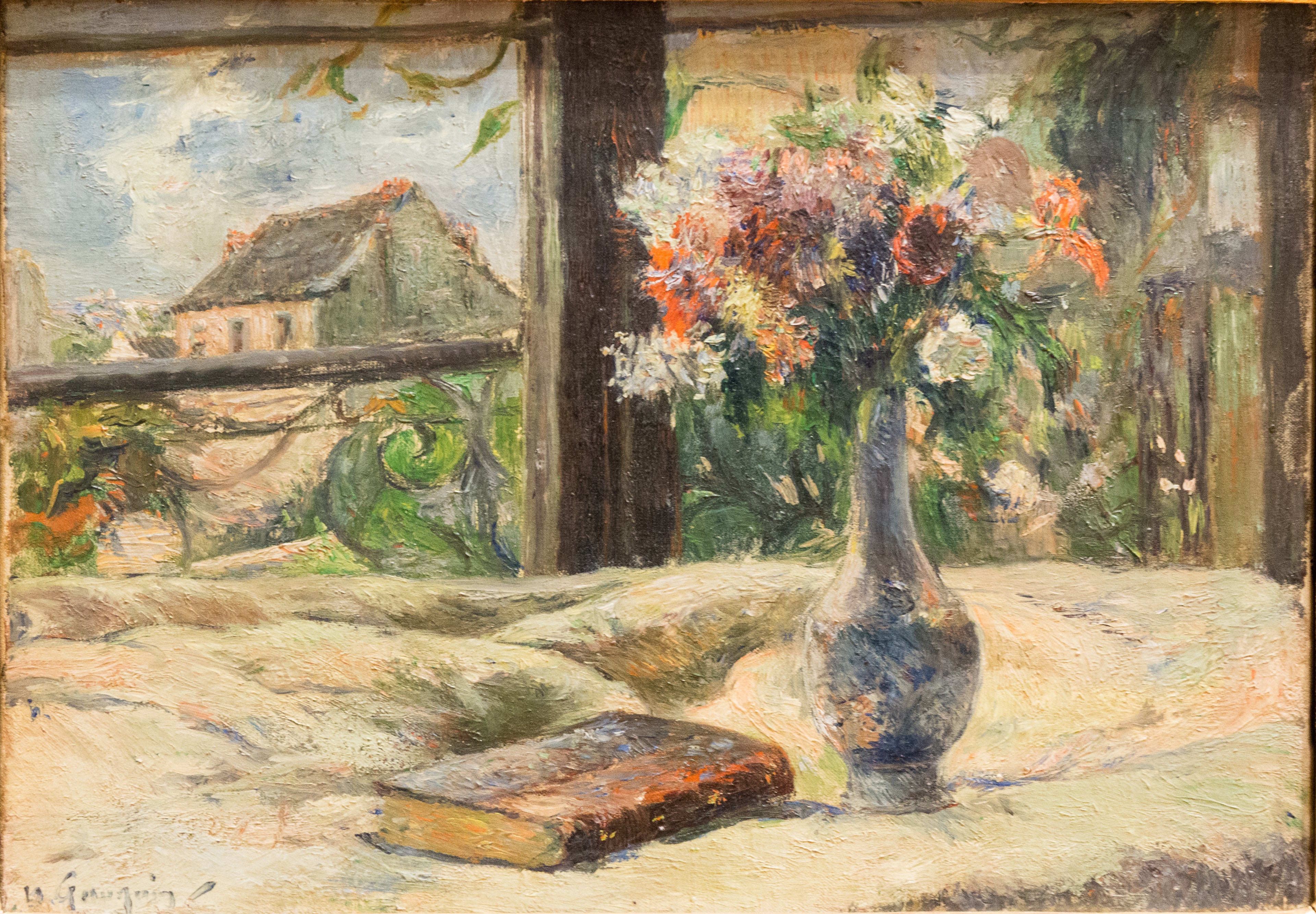 Natureza morta. Vaso de flores na janela - Paul Gauguin