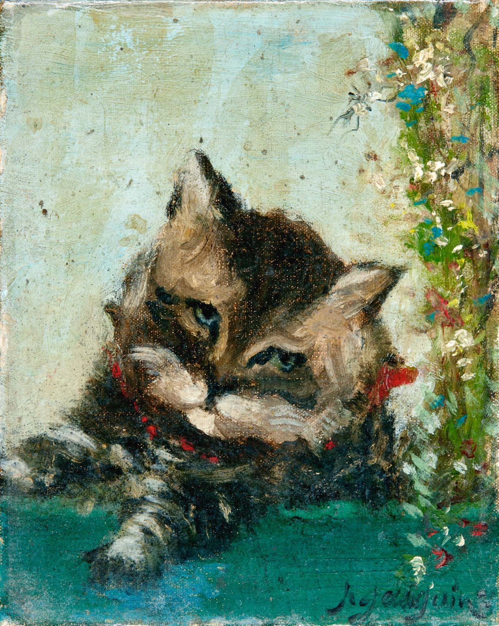 Reproduction du tableau « Tête de chat - Paul Gauguin » par Alpha Reproduction en peinture à l’huile