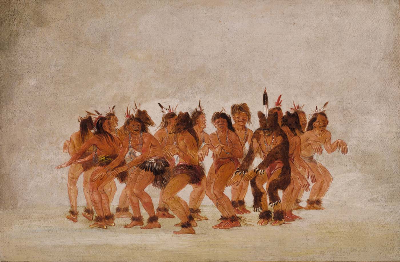 Danse de l'ours, préparation à la chasse à l'ours - George Catlin