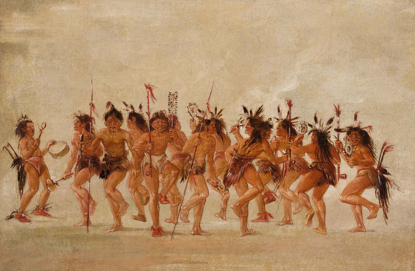 Danse du mendiant, embouchure de la rivière Teton - George Catlin