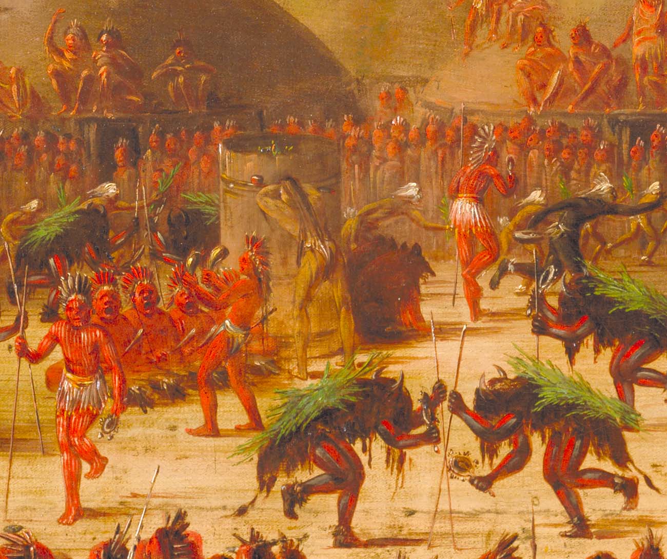 Danse du taureau, cérémonie Mandan O-kee-pa - George Catlin