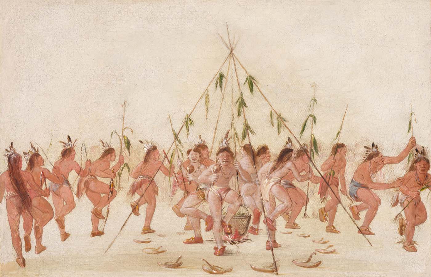Danse du maïs vert, Hidatsa - George Catlin