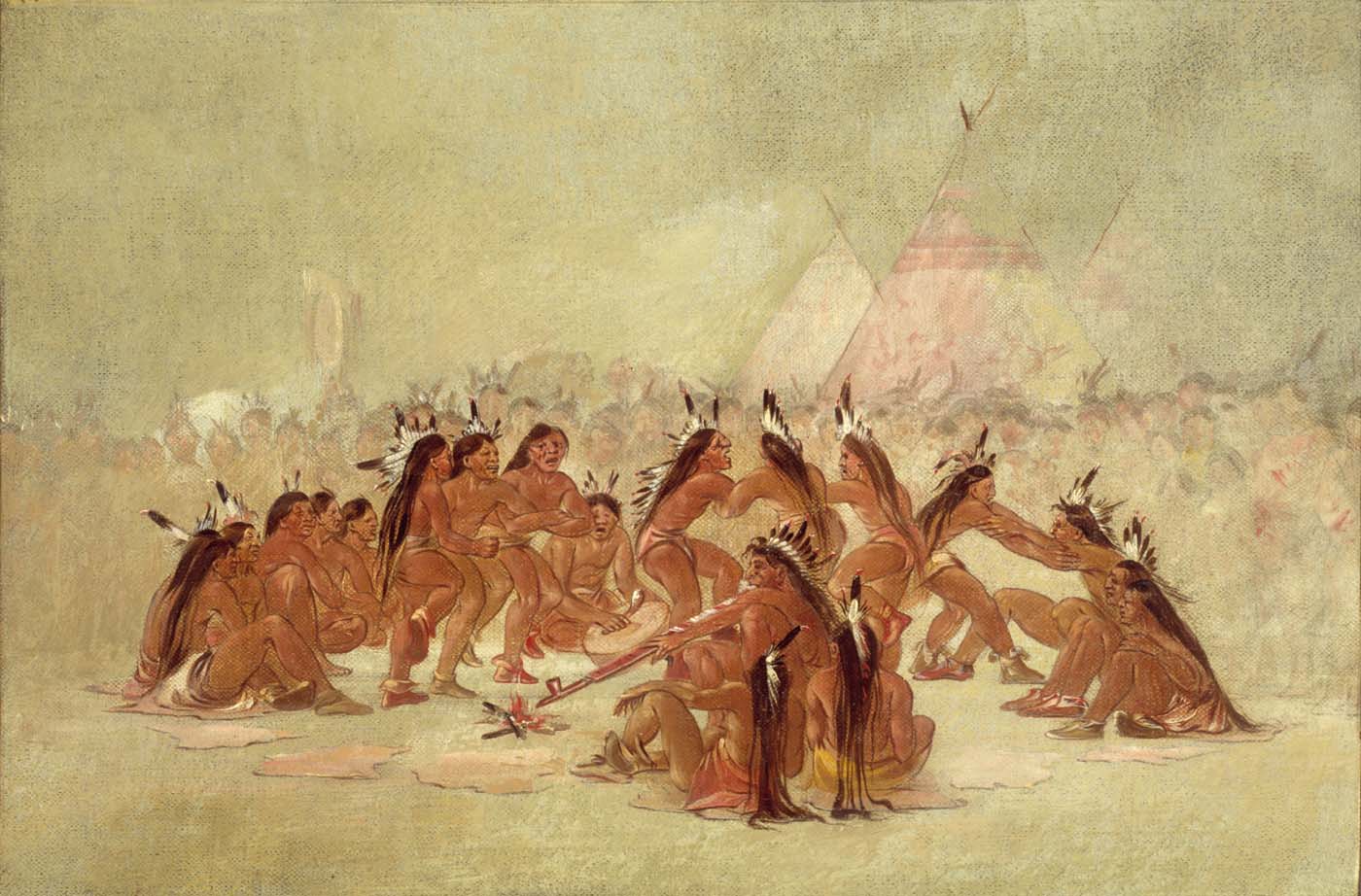 Danse du calumet, Assiniboine - George Catlin